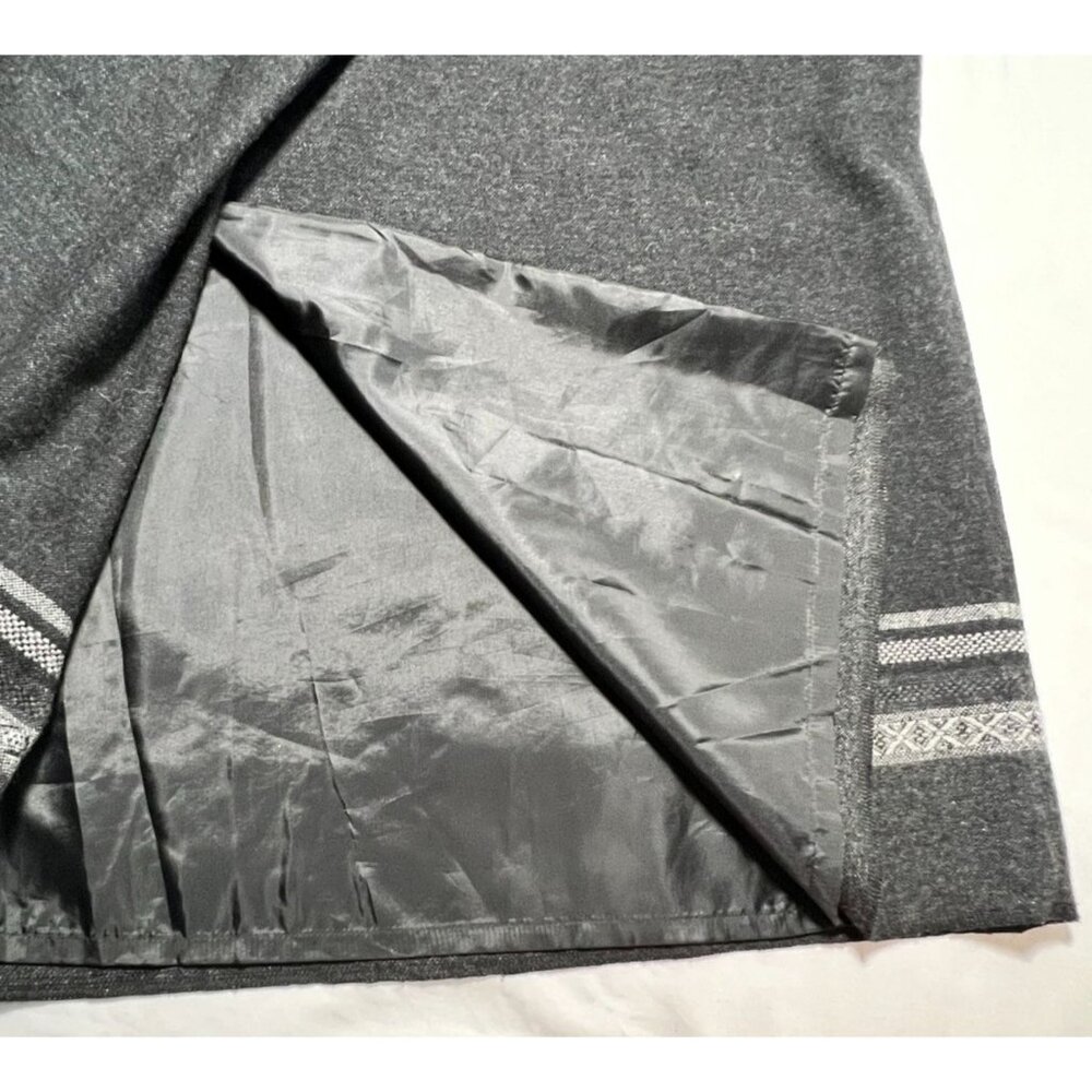 Vintage Eddie Bauer Recycled Wool Maxi Wrap Skirt Charcoal Gray Fall 6 - Picture 9 of 12